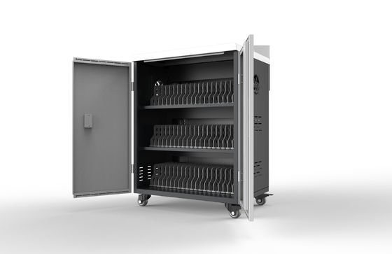 60 ports AC Cabinet de charge de tablette avec serrures et clés Ventilateurs de refroidissement et roues médicales allemandes