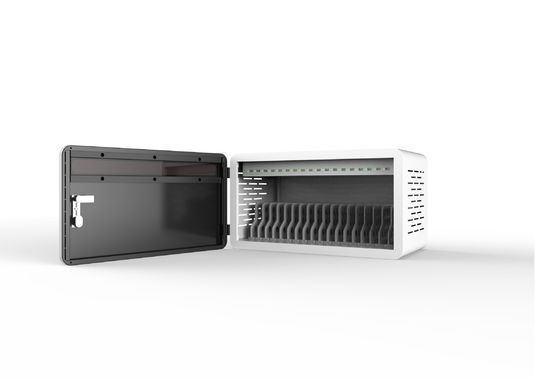 Tableau de travail 18 fentes Armoire de recharge verrouillable USB avec système de protection de sécurité 8S et serrures et clés