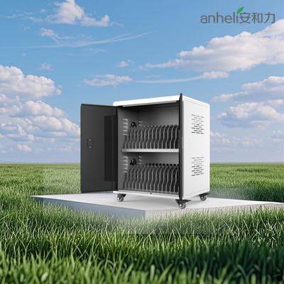 Armoire de recharge pour ordinateurs portables 30 ports avec ventilateurs et roulettes