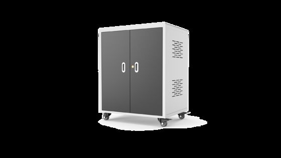 30 prises électriques AC Armoire de recharge pour ordinateur portable avec ventilateurs de refroidissement Trous de ventilation et roues médicales allemandes