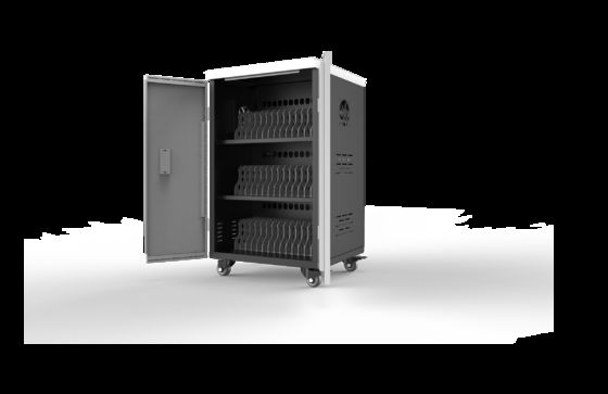 Armoire de chargement pour tablettes avec alimentation CA à 42 ports, 4 roues et 2 freins pour une mobilité sécurisée